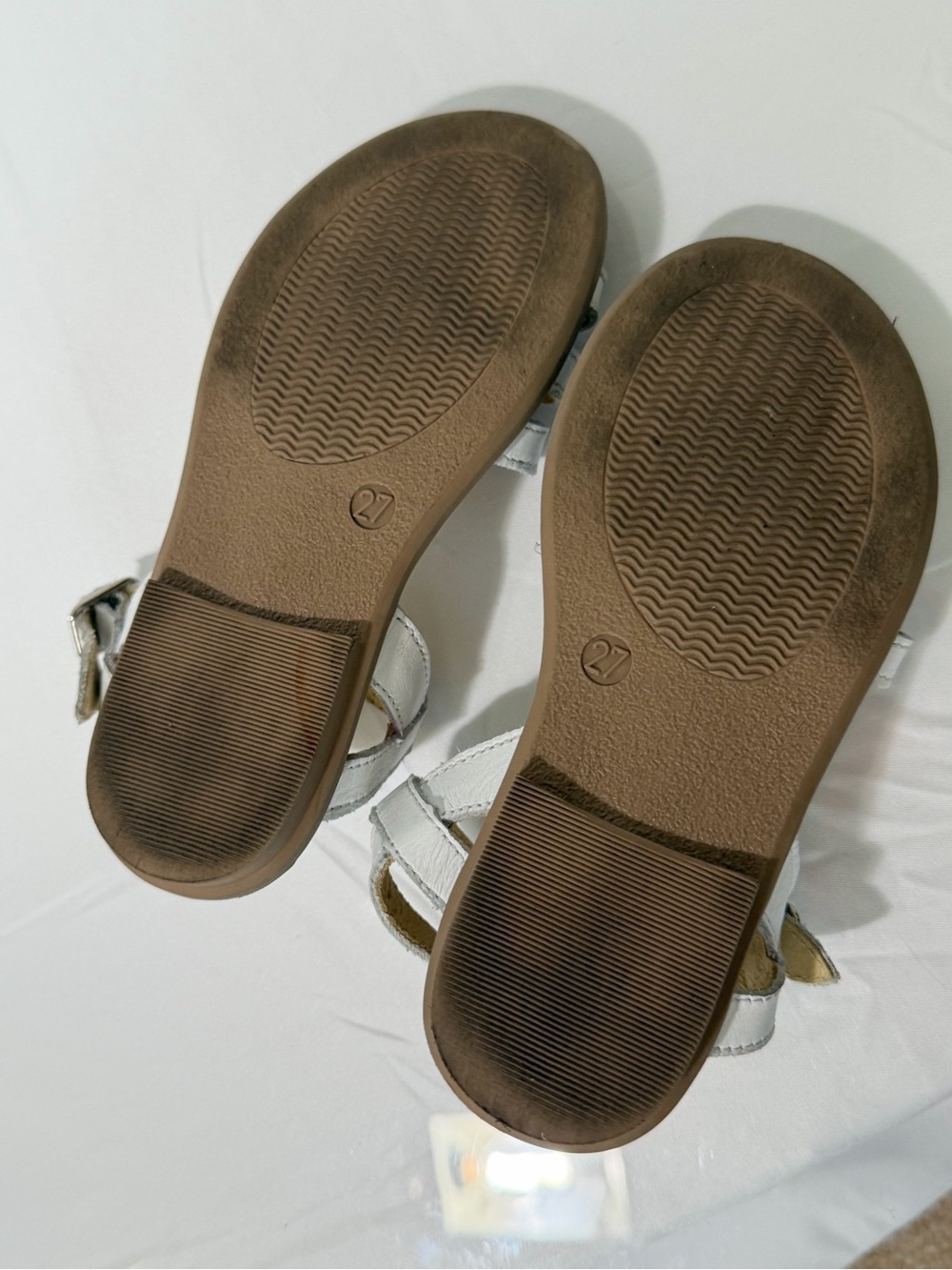 La Coqueta Sienna White Nappa Leather Sandals Girls Size 27 EU / US 10 - Picture 11 of 12